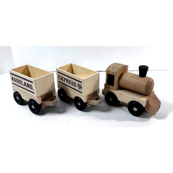 Aggieland Express wooden train 3 pieces A&M kiddos - Picture 4 of 9